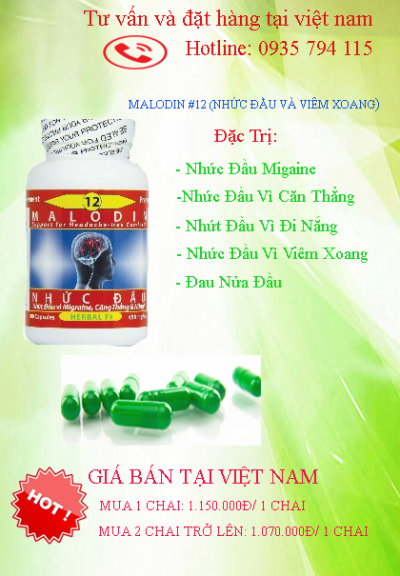 MALODIN #12 (NHỨC ĐẦU VÀ VIÊM XOANG)